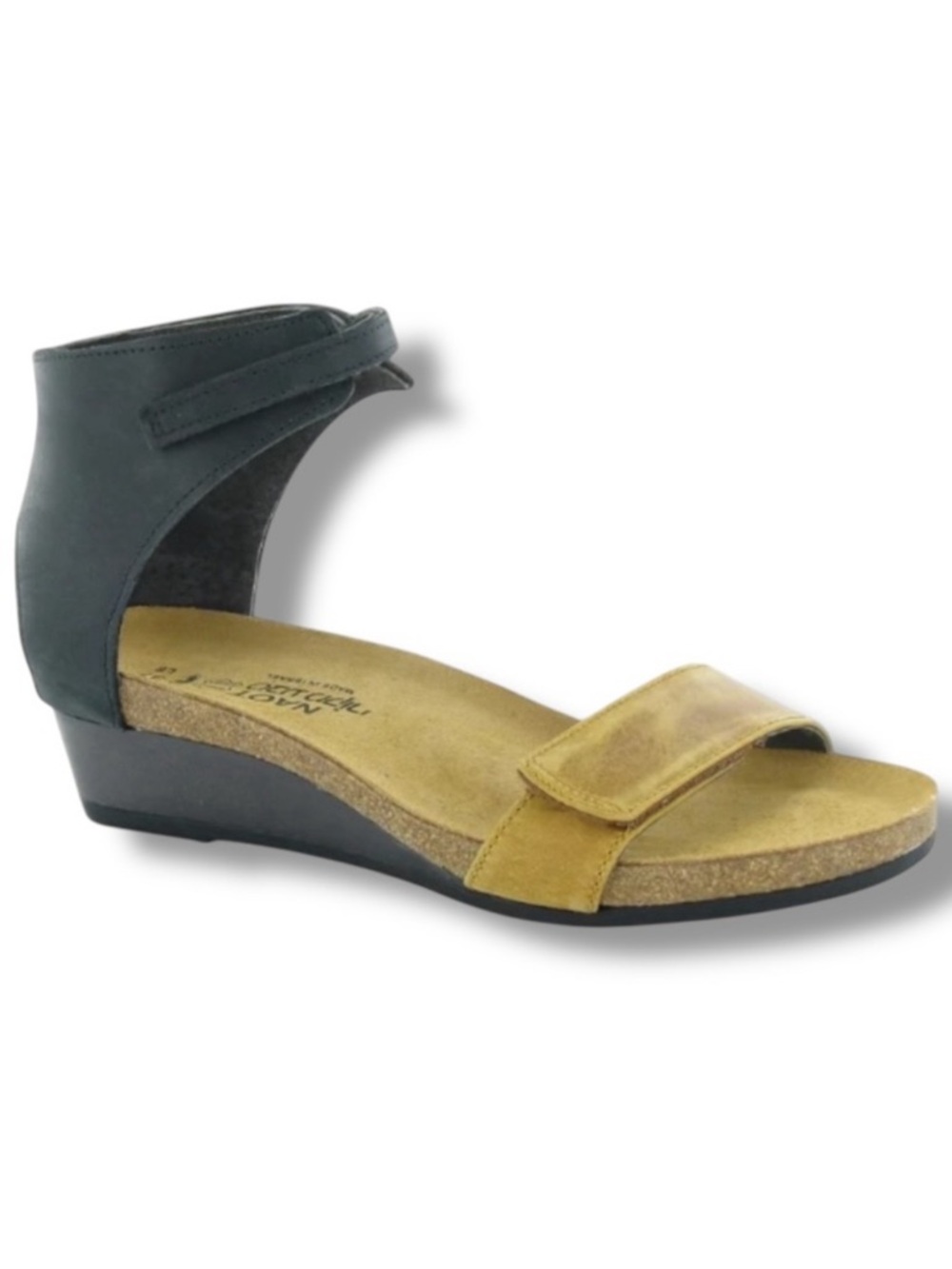 Naot Prophecy Leather Wedge Walking Sandal Dune Coal EU 40 US 9
